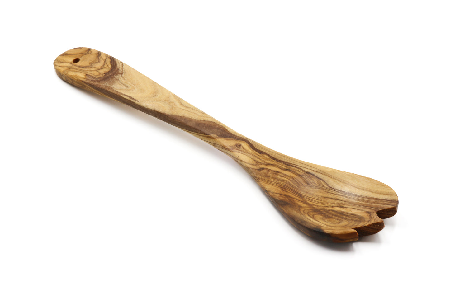 Olive wood toothed spoon