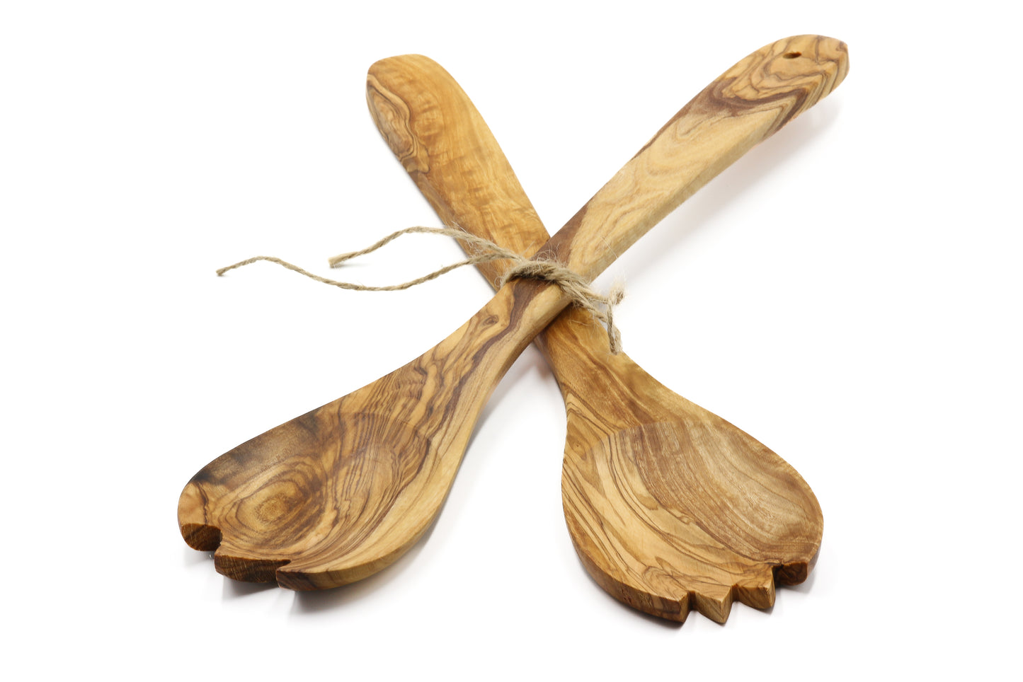Olive wood toothed spoon