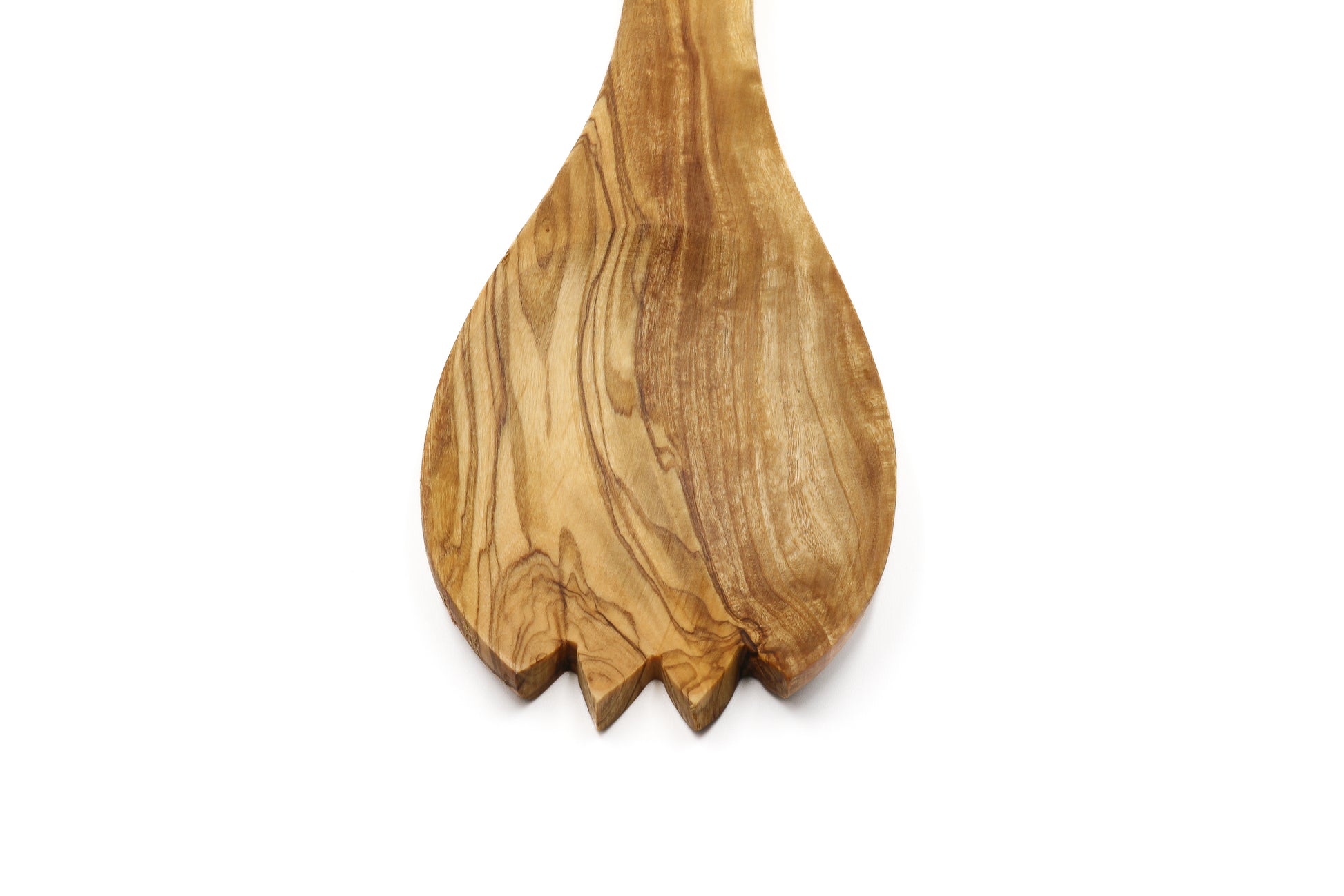 Olive wood toothed spoon