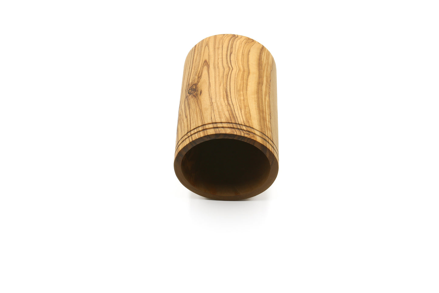 Elegant olive wood utensil organizer for your kitchen