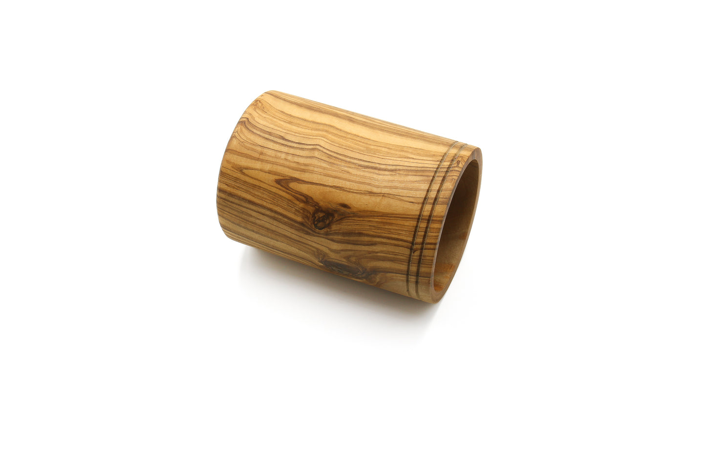 Antique-style olive wood counter caddy for utensils