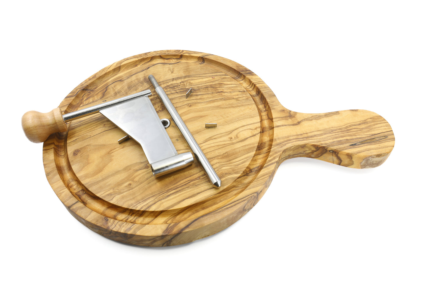 Swiss Cheese Curler with Deluxe Olive Wood Grip
