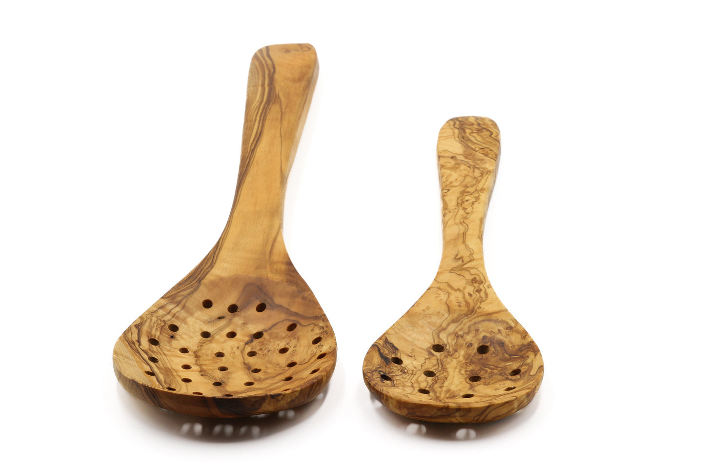 Olive wood slotted spoon, skimmer, and serving utensil