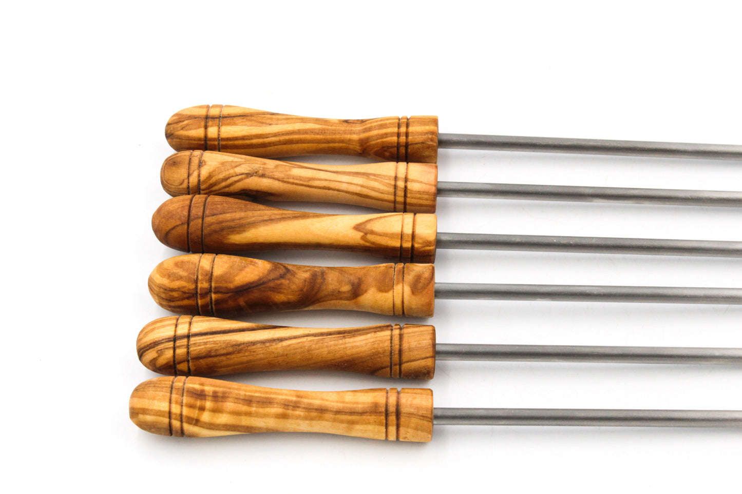 Olive Wood Fondue Fork | 6pcs | Metal & Wood