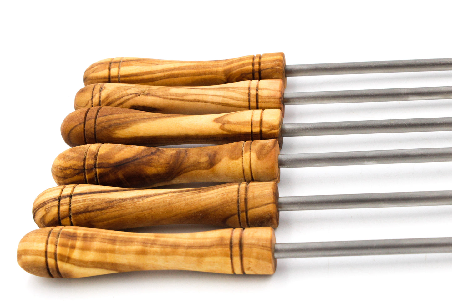 Olive Wood Fondue Fork | 6pcs | Metal & Wood