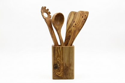 Olive wood kitchenware utensils set