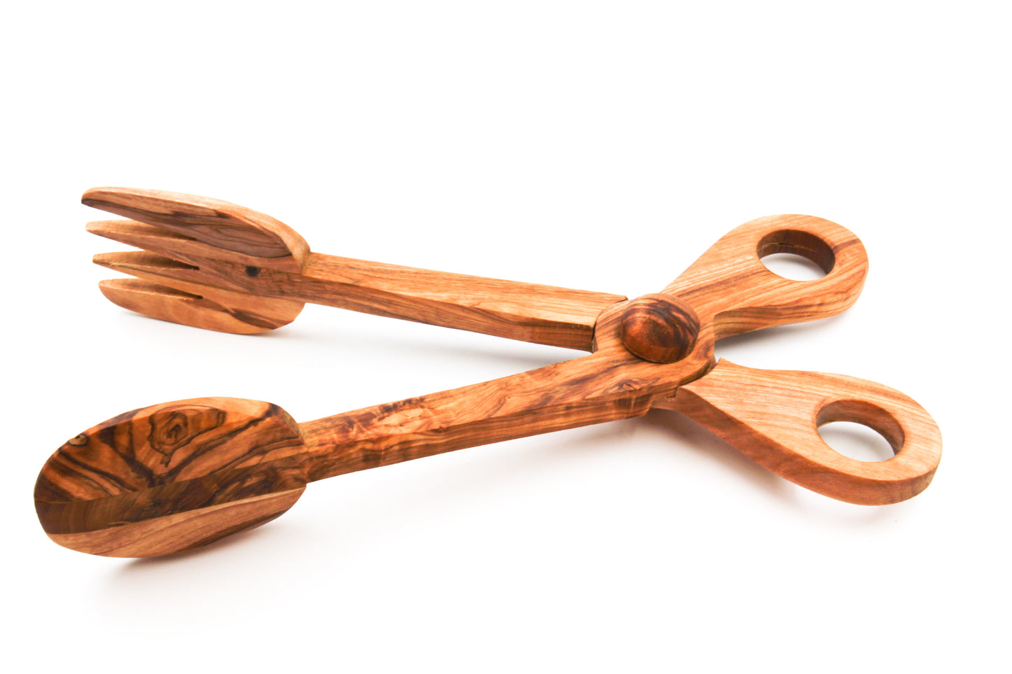 Olive wood salad tongs