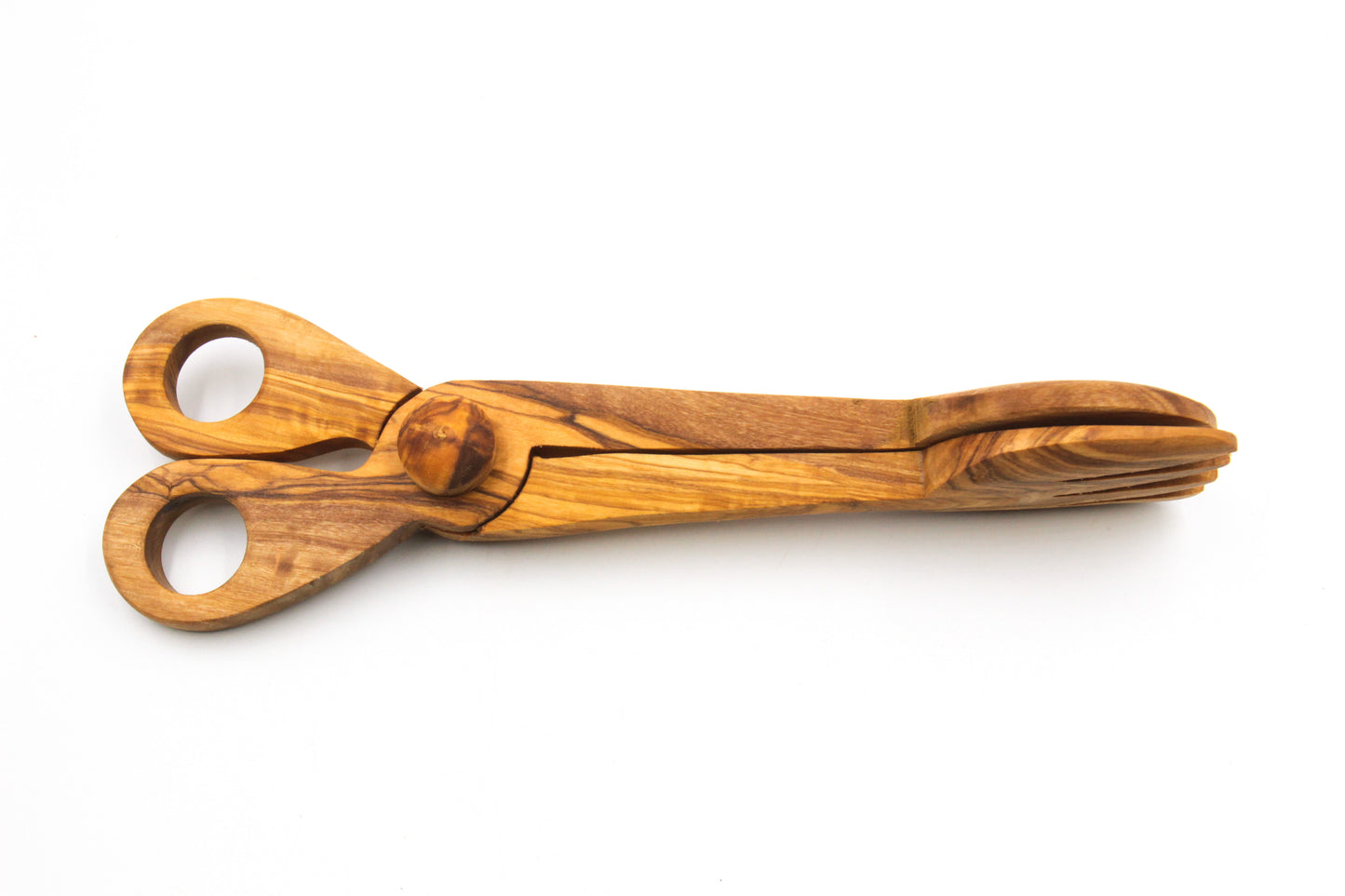 Olive wood salad tongs