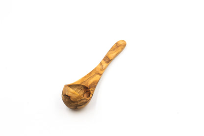 Olive wood ladle, soup spoon serving