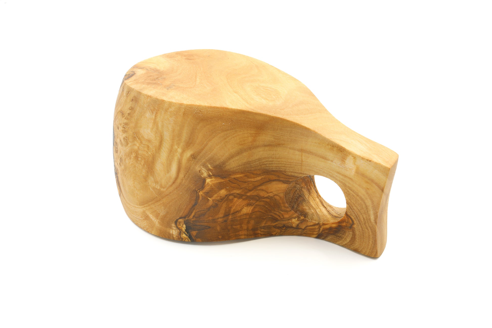 Hand-carved olive wood kuksa, a Scandi-style coffee cup