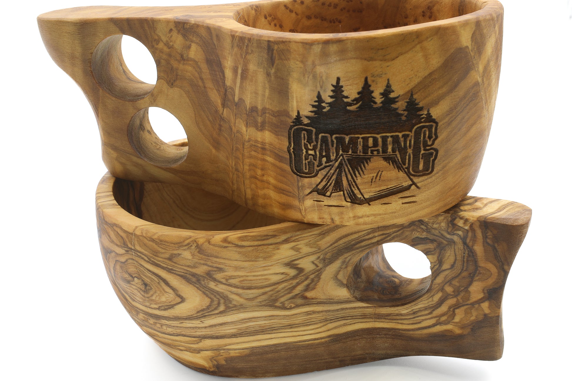 Elegant Scandinavian-style mug crafted from olive wood