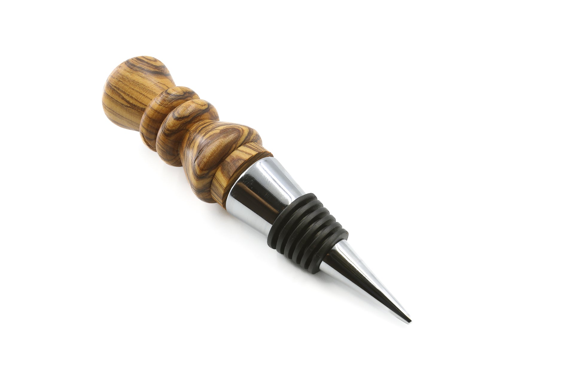 Unique bottle stopper made from premium olive wood
