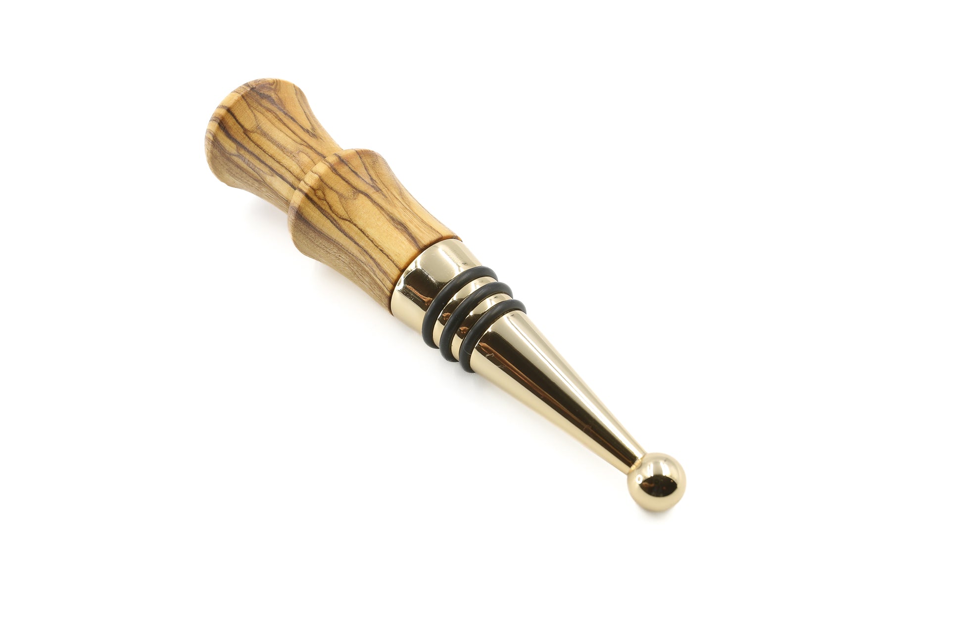 Distinctive olive wood cork stopper for wine enthusiasts
