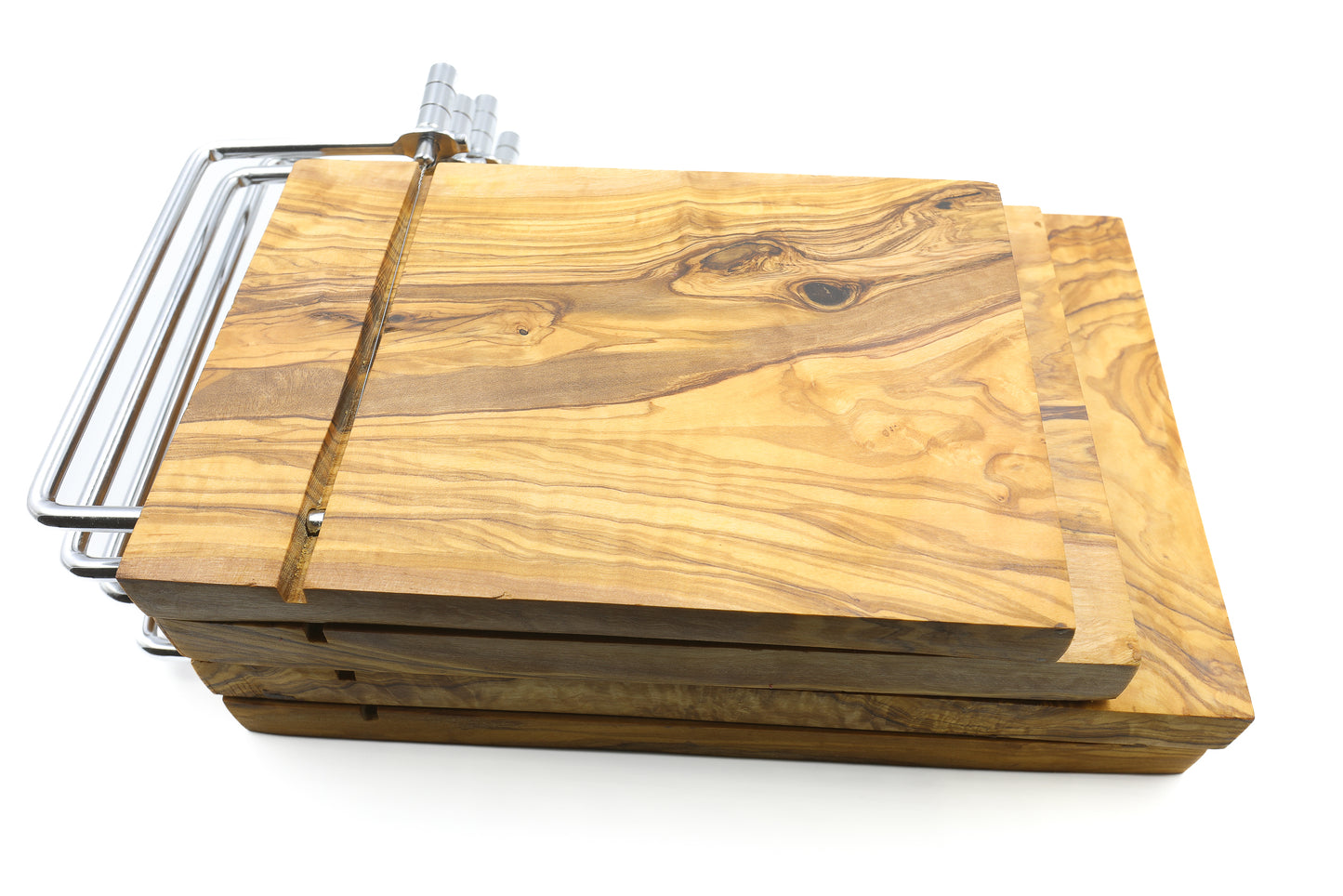 Premium olive wood cheese slicer with girolle swiss for an elevated experience