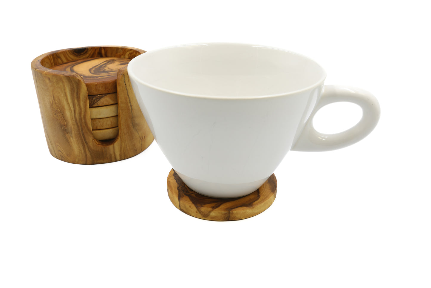Artisanal Olive Wood Tableware: Rustic Coasters and Wooden Trivets