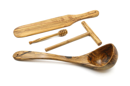 Discover the art of crepe and pancake making with the olive wood Premium set