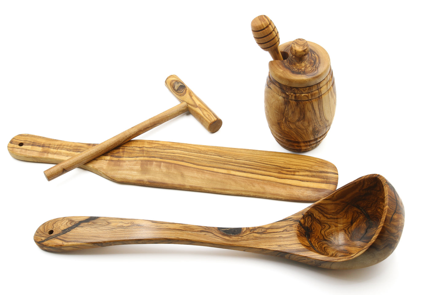 Discover the art of crepe and pancake making with the olive wood Master set