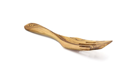 Hand-finished olive wood spatula for culinary tasks
