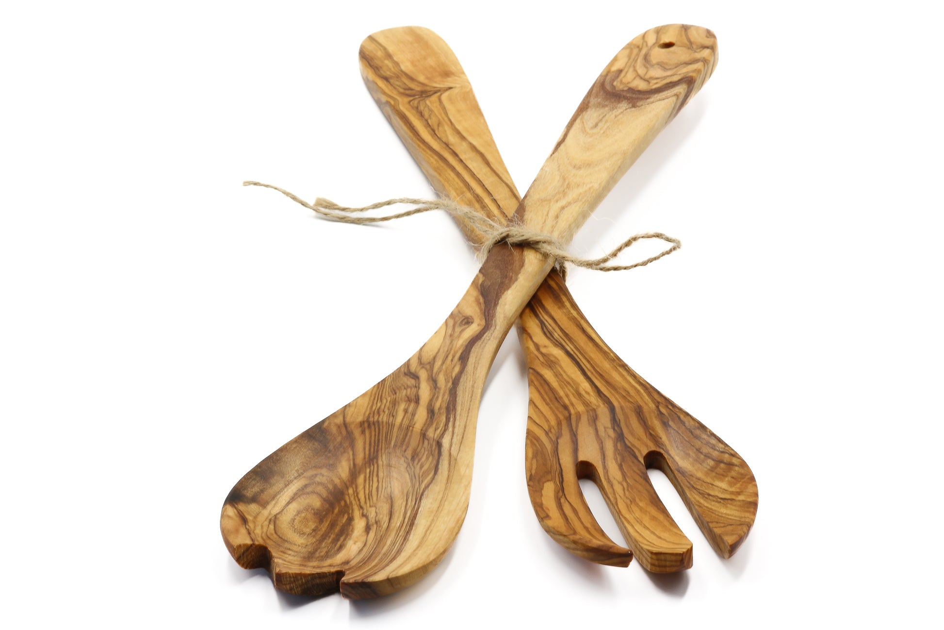 Serve salads with a touch of elegance using olive wood duo salad servers