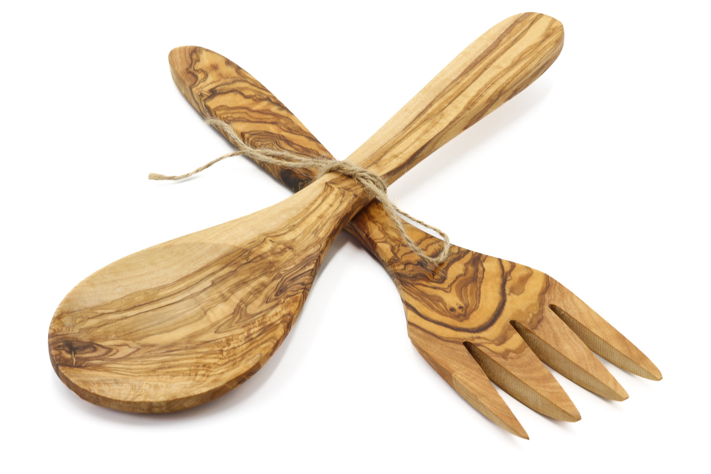 Duo salad servers made from olive wood, perfect for gatherings