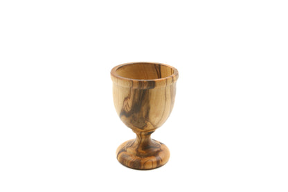 Handcrafted olive wood egg cup for your breakfast table