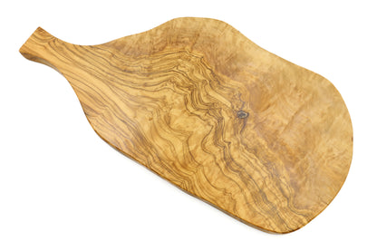 Irregular Olive Wood Cutting Board Resembling a Beef Thigh - Handle Included