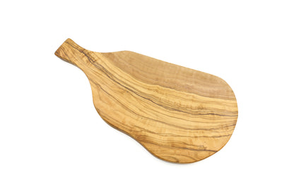 Unique olive wood kitchen accessory for a distinctive culinary experience, featuring a beef thigh shape and a handle