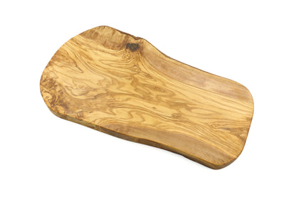 Eco-friendly cutting board made from olive wood, featuring an organic design