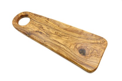 Olive wood oval serving board with a trendy design, stylish display
