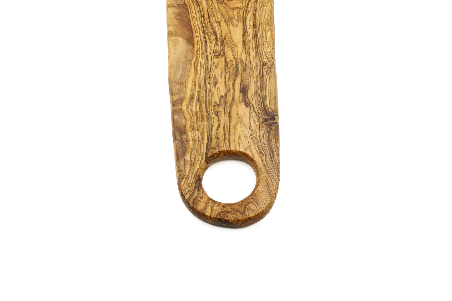 Elegant oval olive wood display board, showcasing your items fashionably