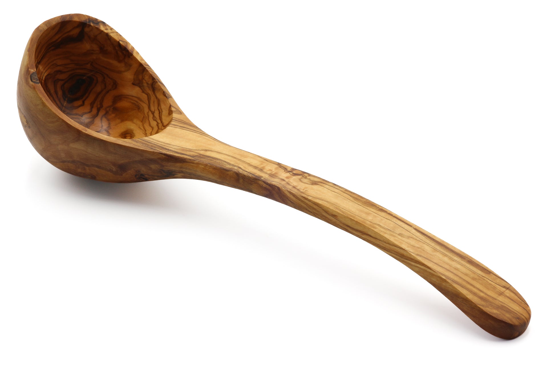 Elegant olive wood ladle for serving soups