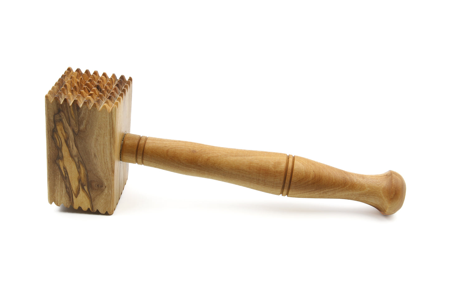Classic olive wood steak hammer for cooking