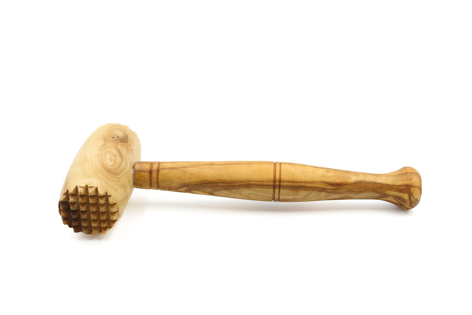 Artisan-made meat hammer in beautiful olive wood