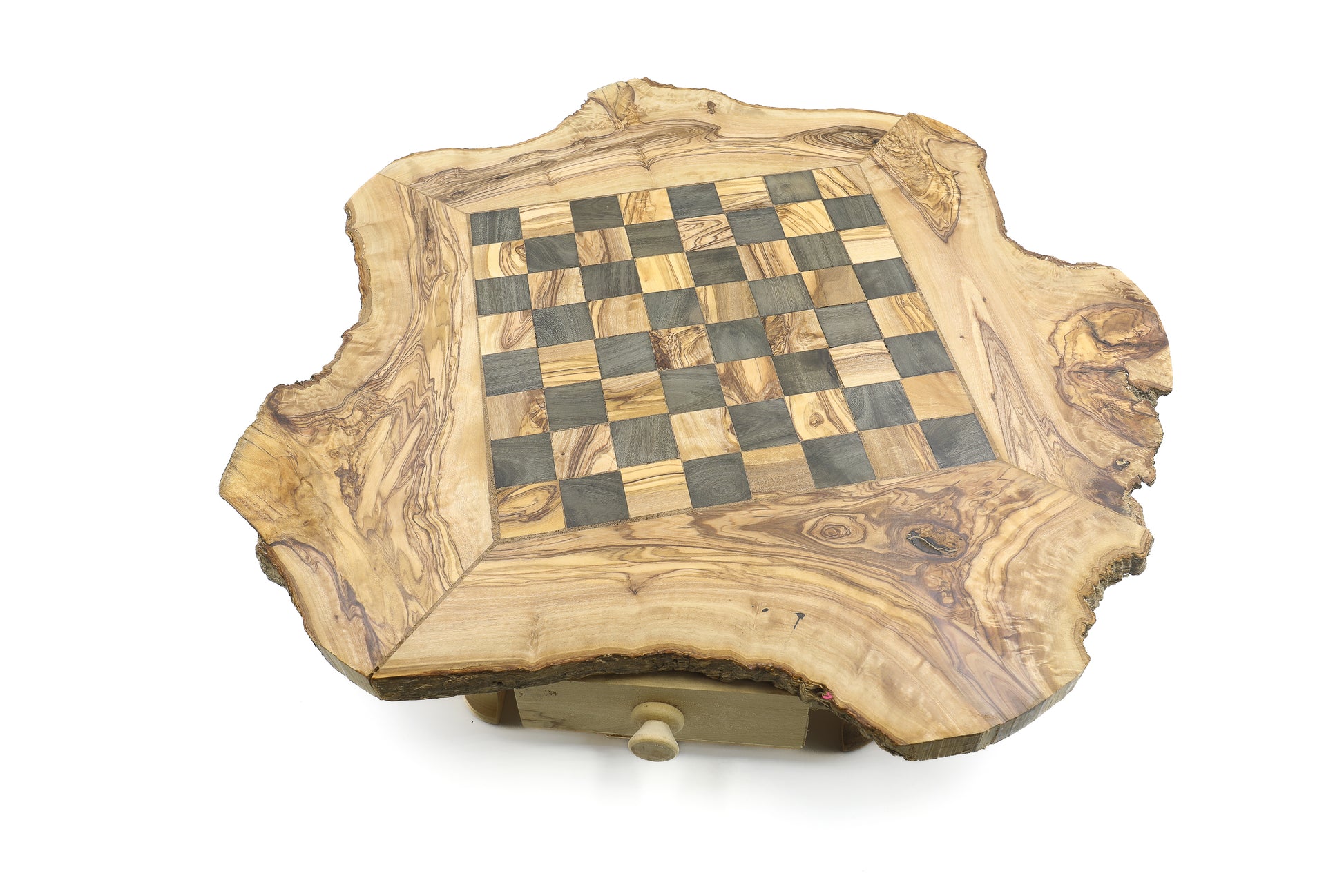 Olive wood chess set for a timeless and enjoyable game, complete with board and pieces