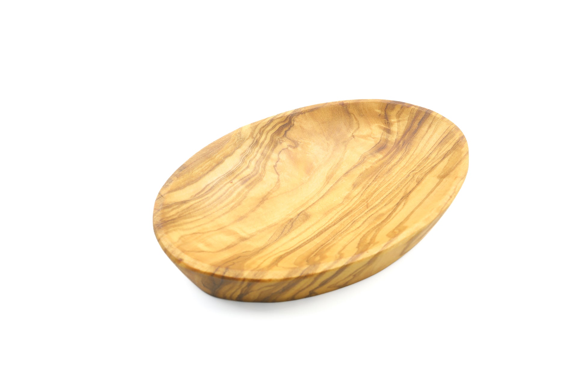 Unique oval bowl and olive picker set, expertly crafted from olive wood