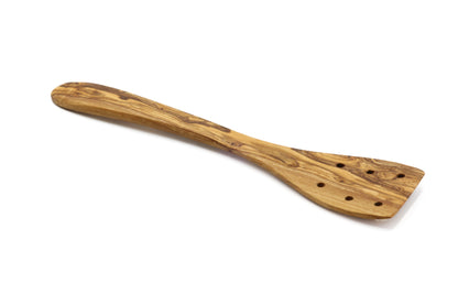 Eco-conscious choice: olive wood slotted spatula