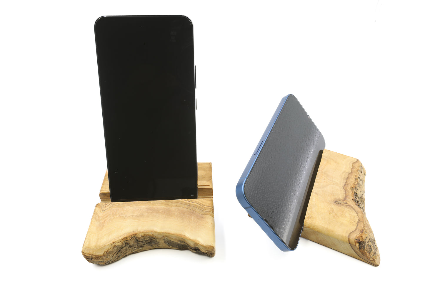 Natural olive wood mobile phone holder for your everyday use