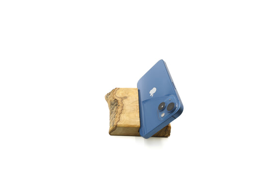 Handcrafted olive wood phone holder for your mobile device