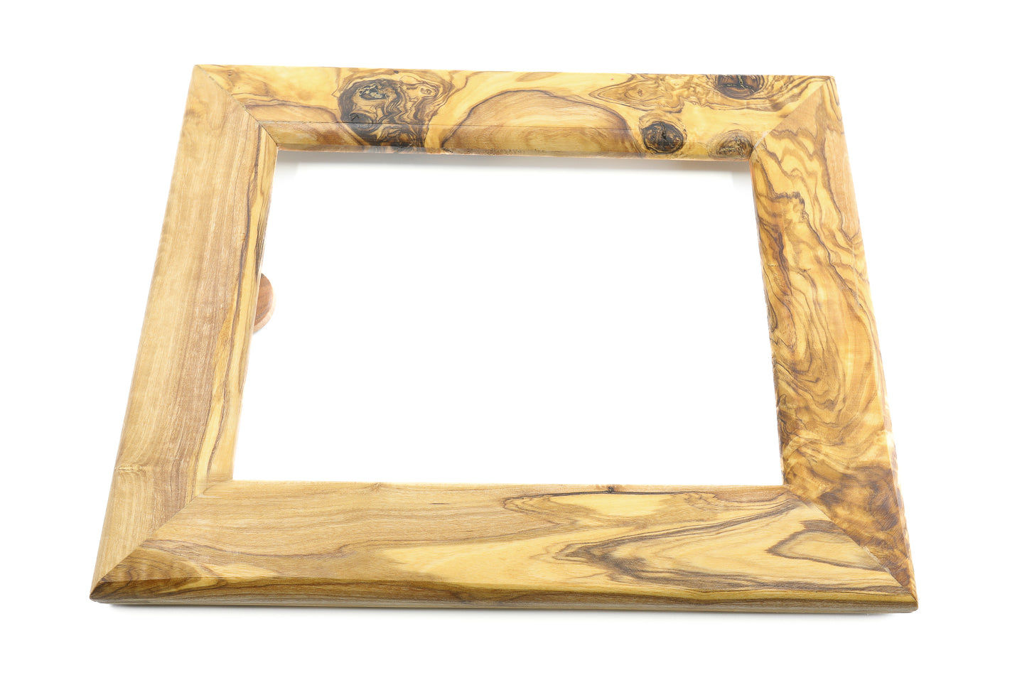 Artisanal picture frame crafted from exquisite olive wood
