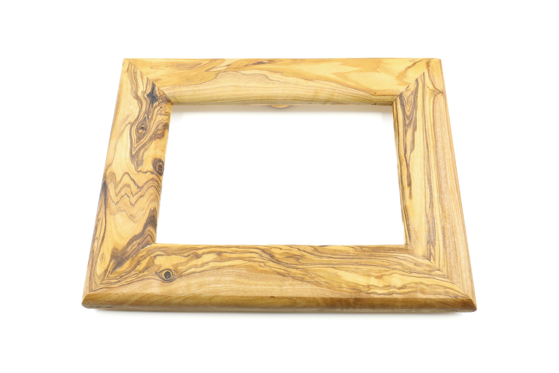 Unique vintage-style picture frame made from olive wood