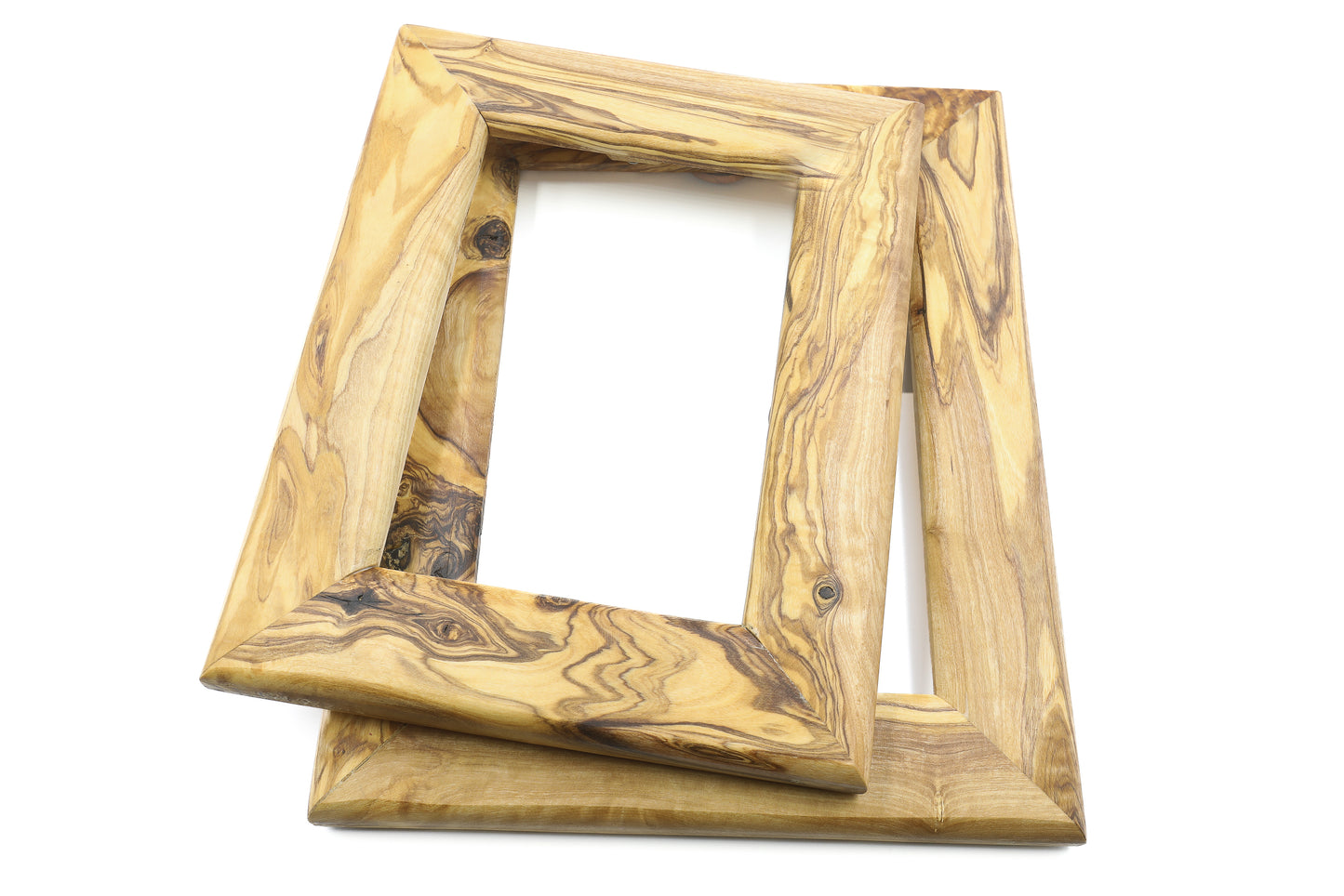 Rustic olive wood picture frame, a blend of nature and art