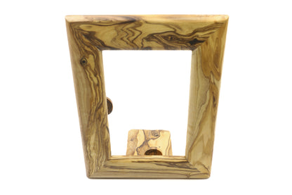 Antique-style picture frame hand-carved from olive wood