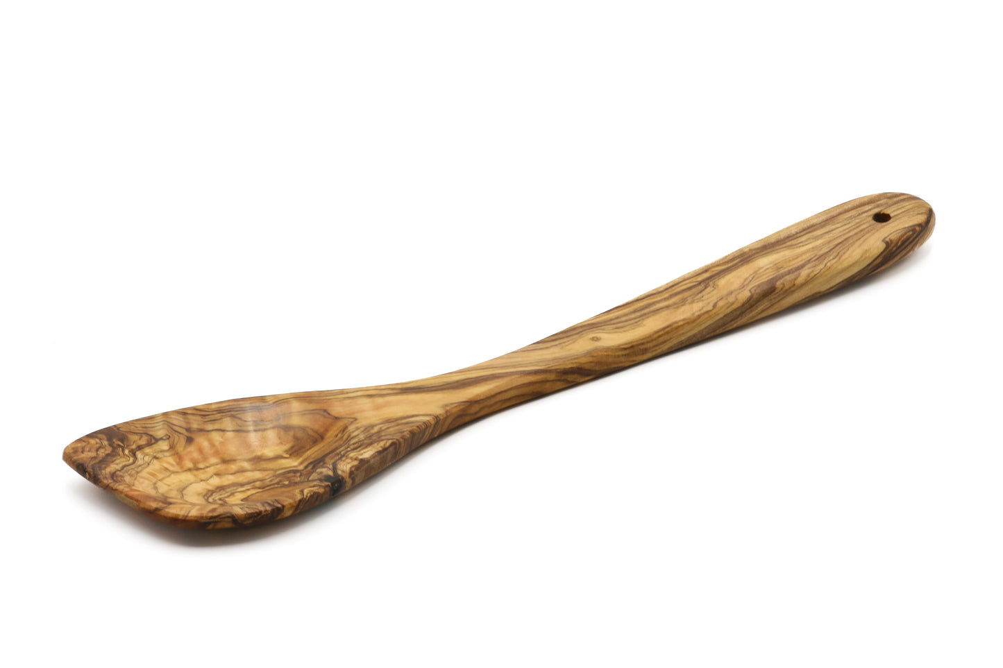 Olive wood pointed stirring, cooking, and baking spoon