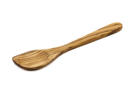 Pointed olive wood utensil for stirring and mixing
