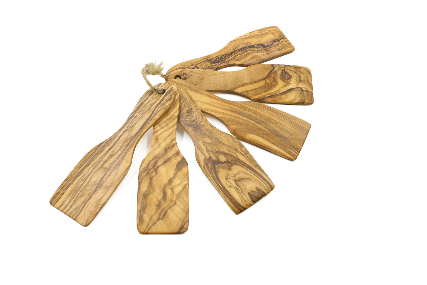 Olive wood spatulas for raclette, set of 6