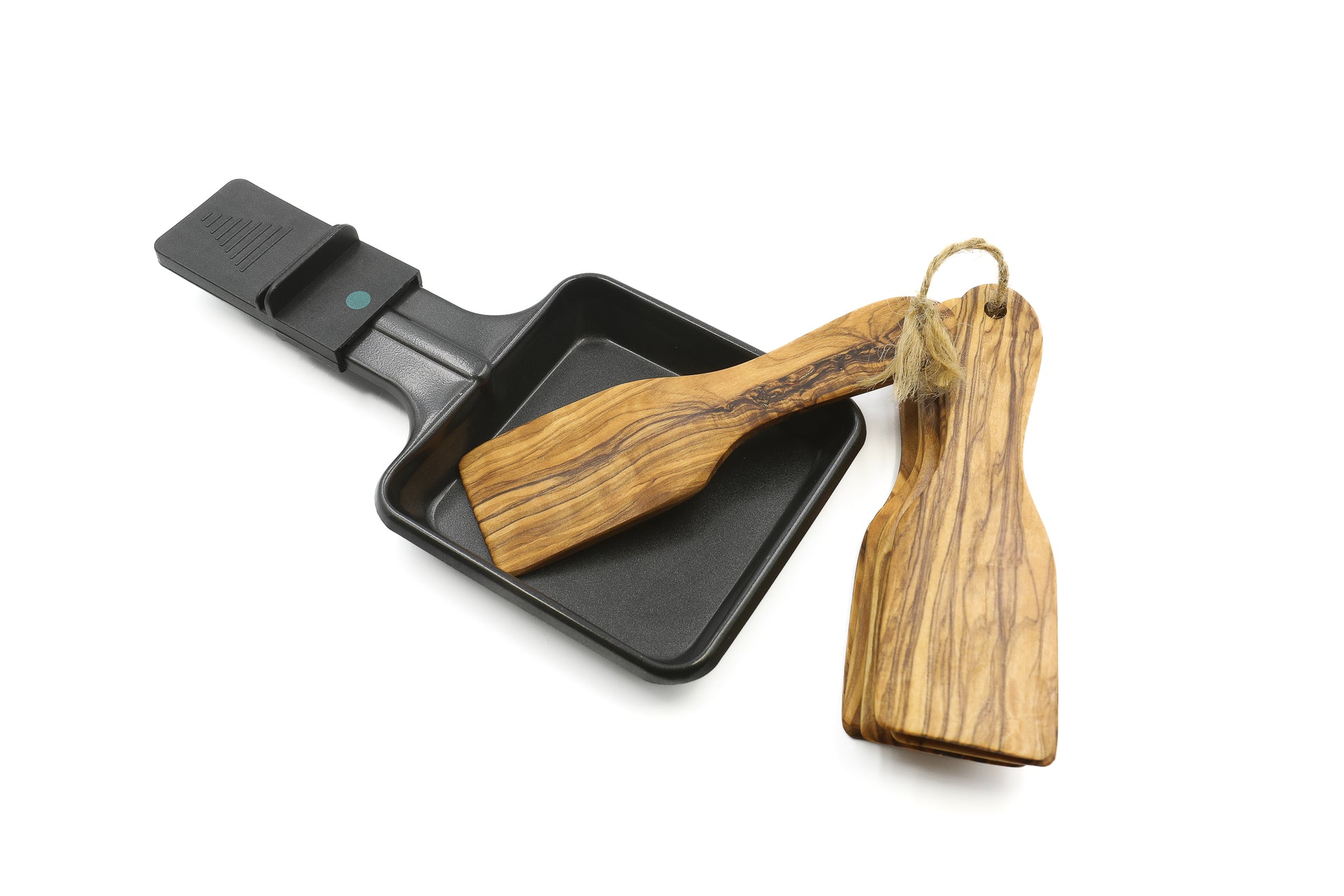 Elegant olive wood spatulas tailored for raclette gatherings, set of 6