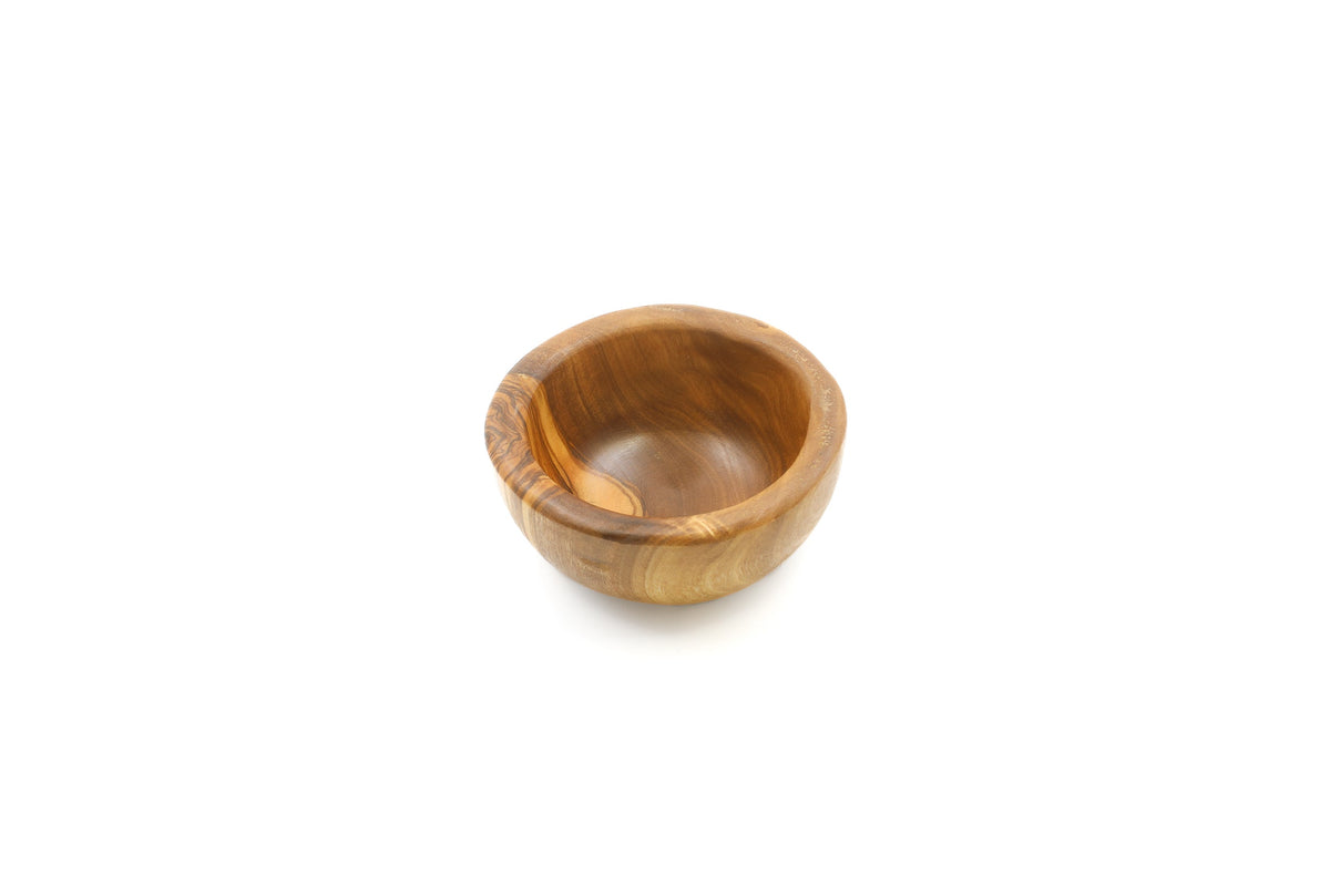 Small round olive wood bowl, 8 cm, included in the sharing aperitif gift set