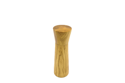 Olive wood salt and pepper mills featuring a ceramic grinding mechanism