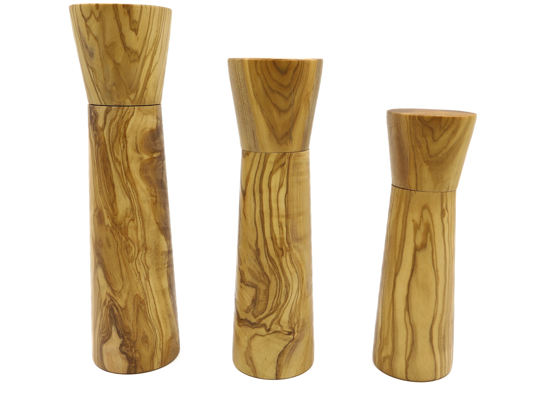 Crafted Olive Wood Salt and Pepper Mills with Ceramic Grinding for Precise Seasoning