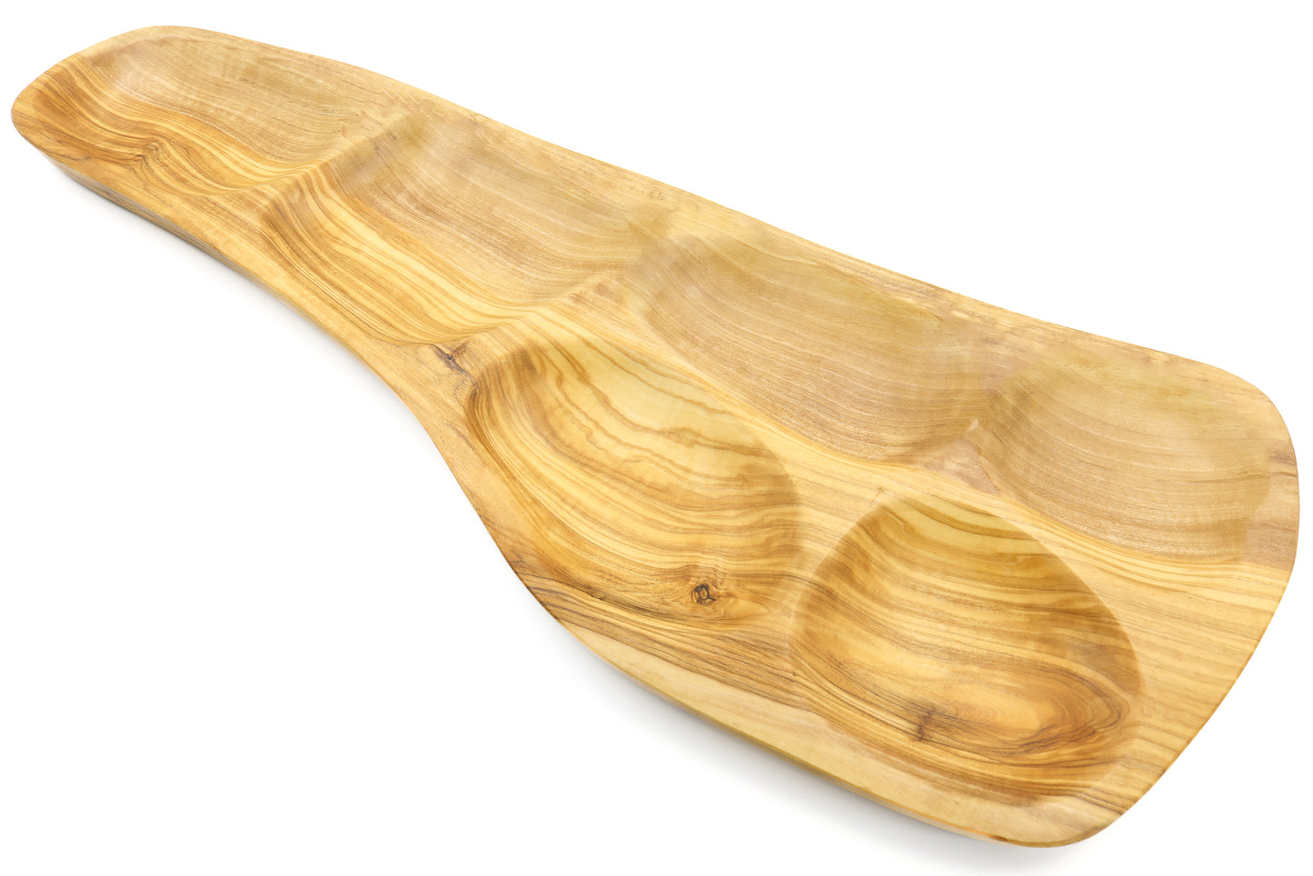 Eco-conscious choice: olive wood sectional appetizer tray